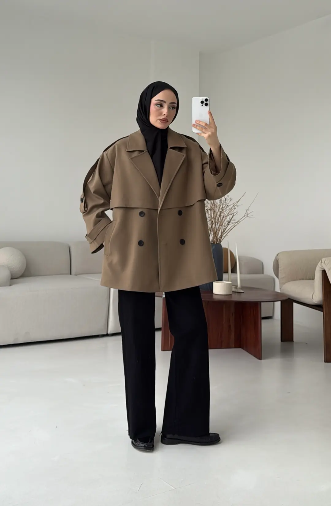 Kısa Trenç Caramel - Görsel 8