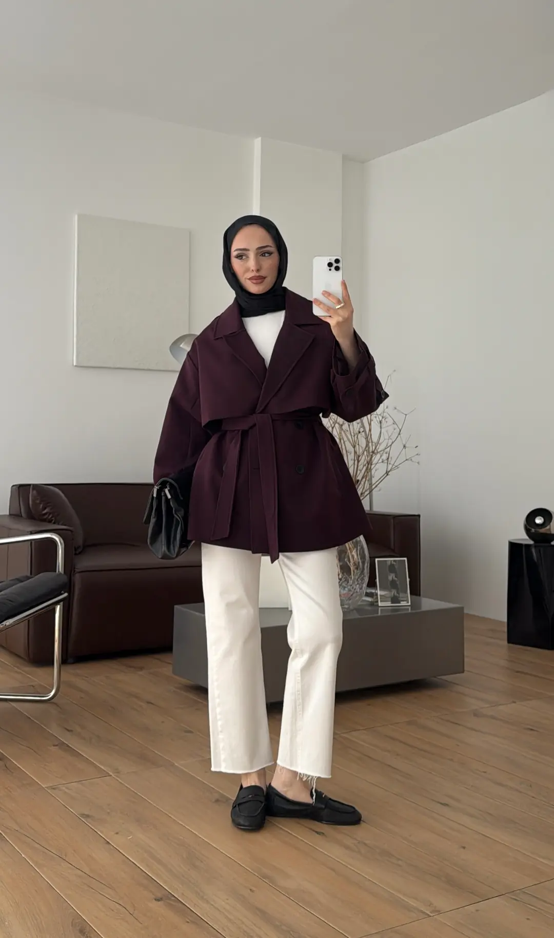 Kısa Trençkot Mürdüm - Görsel 3