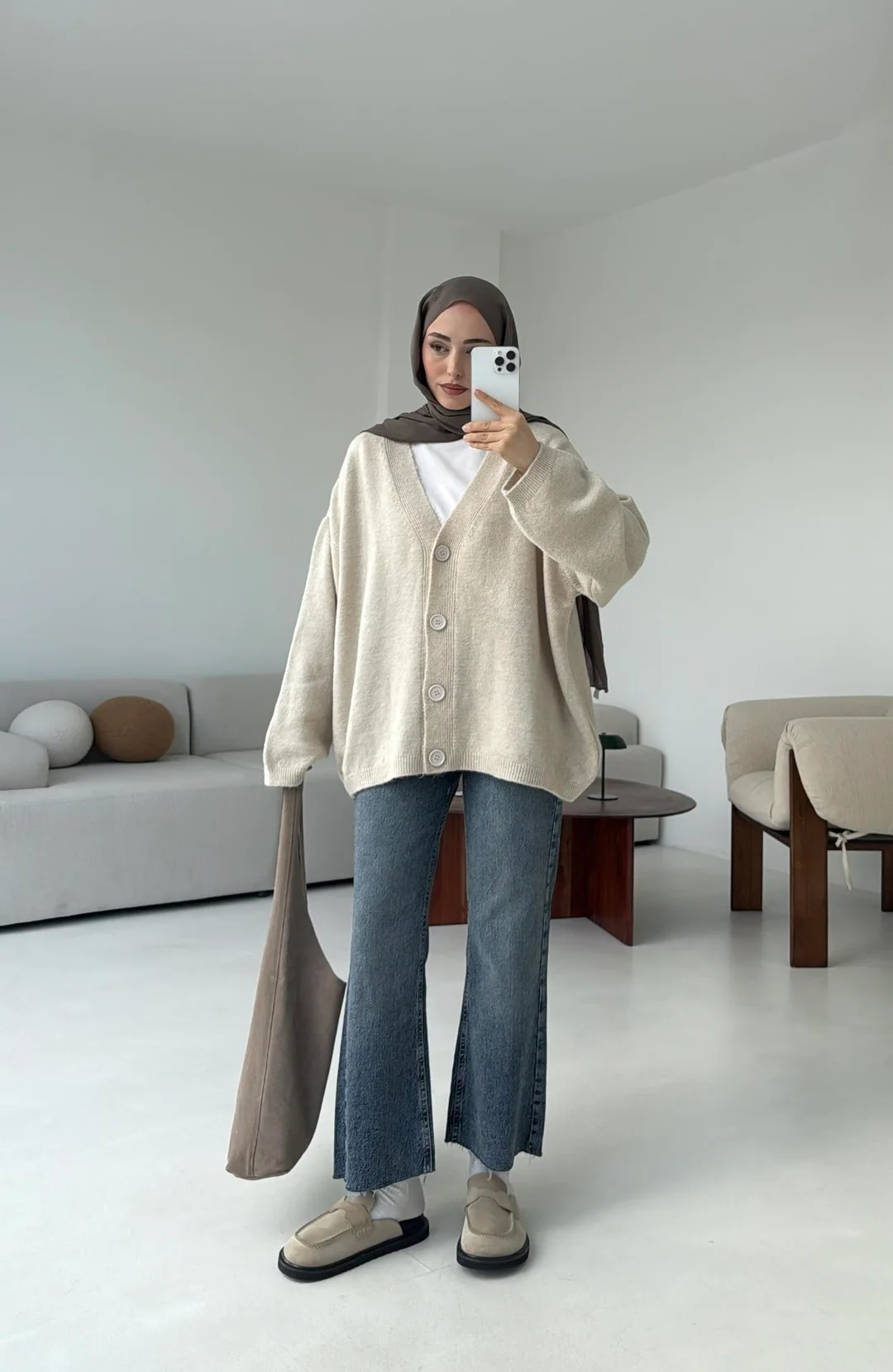Oversize Yünlü Kazak Taş