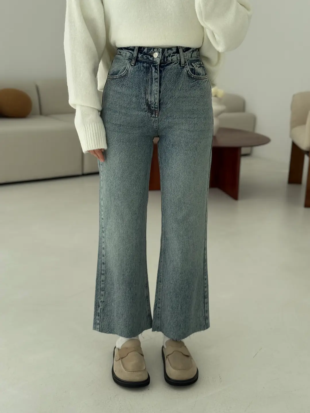 Premium Paçası Kesik Hafif İspanyol Jean R276 - Görsel 10