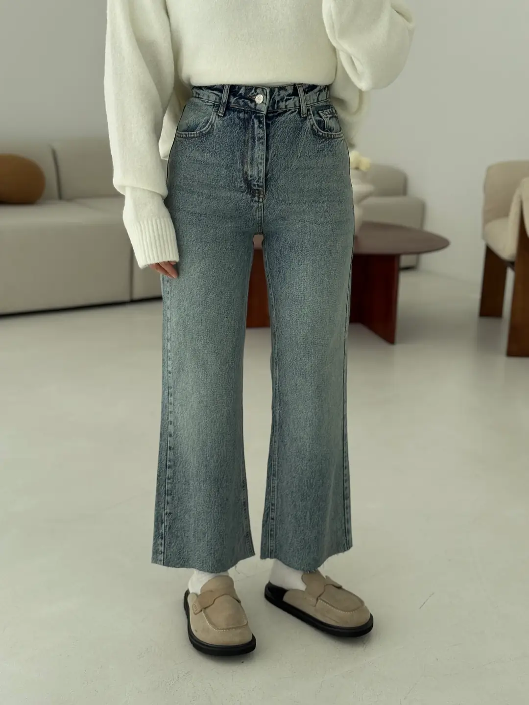 Premium Paçası Kesik Hafif İspanyol Jean R276 - Görsel 13