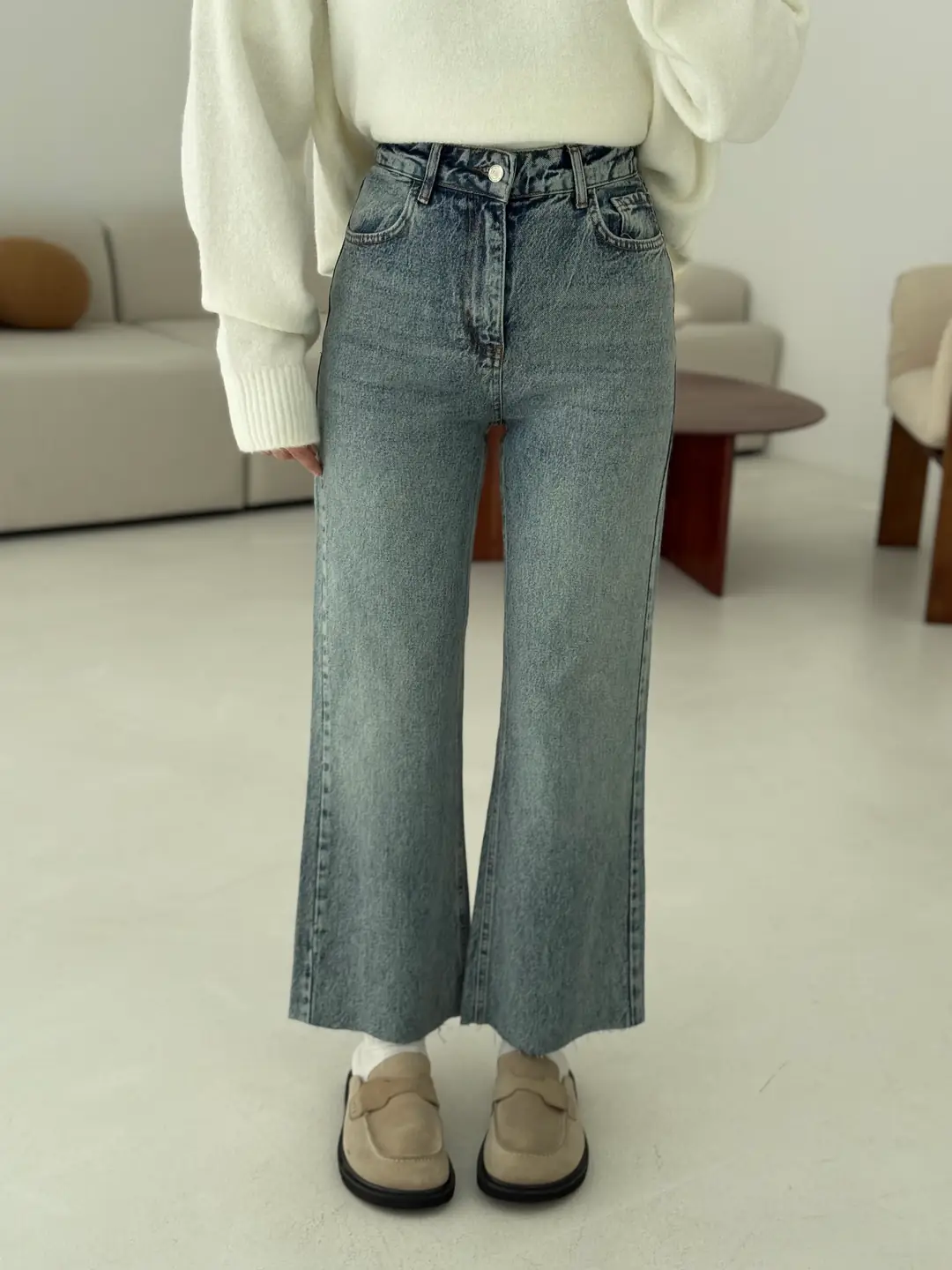 Premium Paçası Kesik Hafif İspanyol Jean R276 - Görsel 27