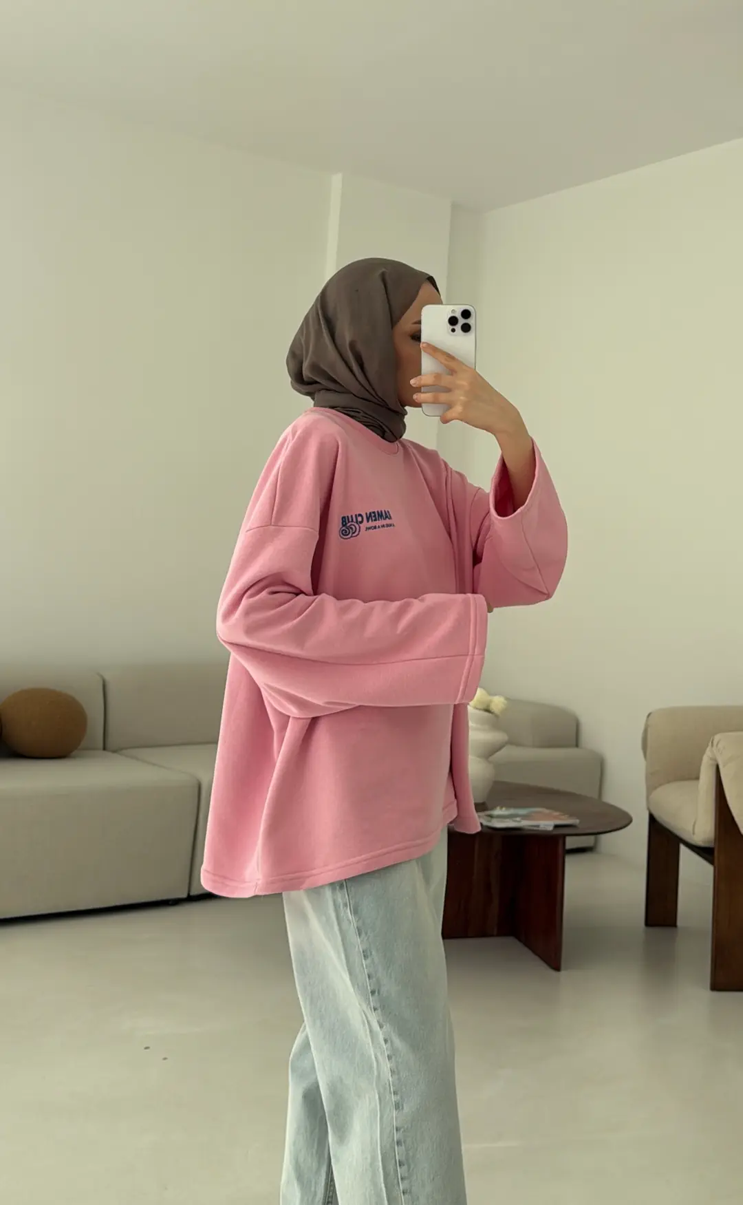Ramen Baskılı Sweat Pembe - Görsel 9
