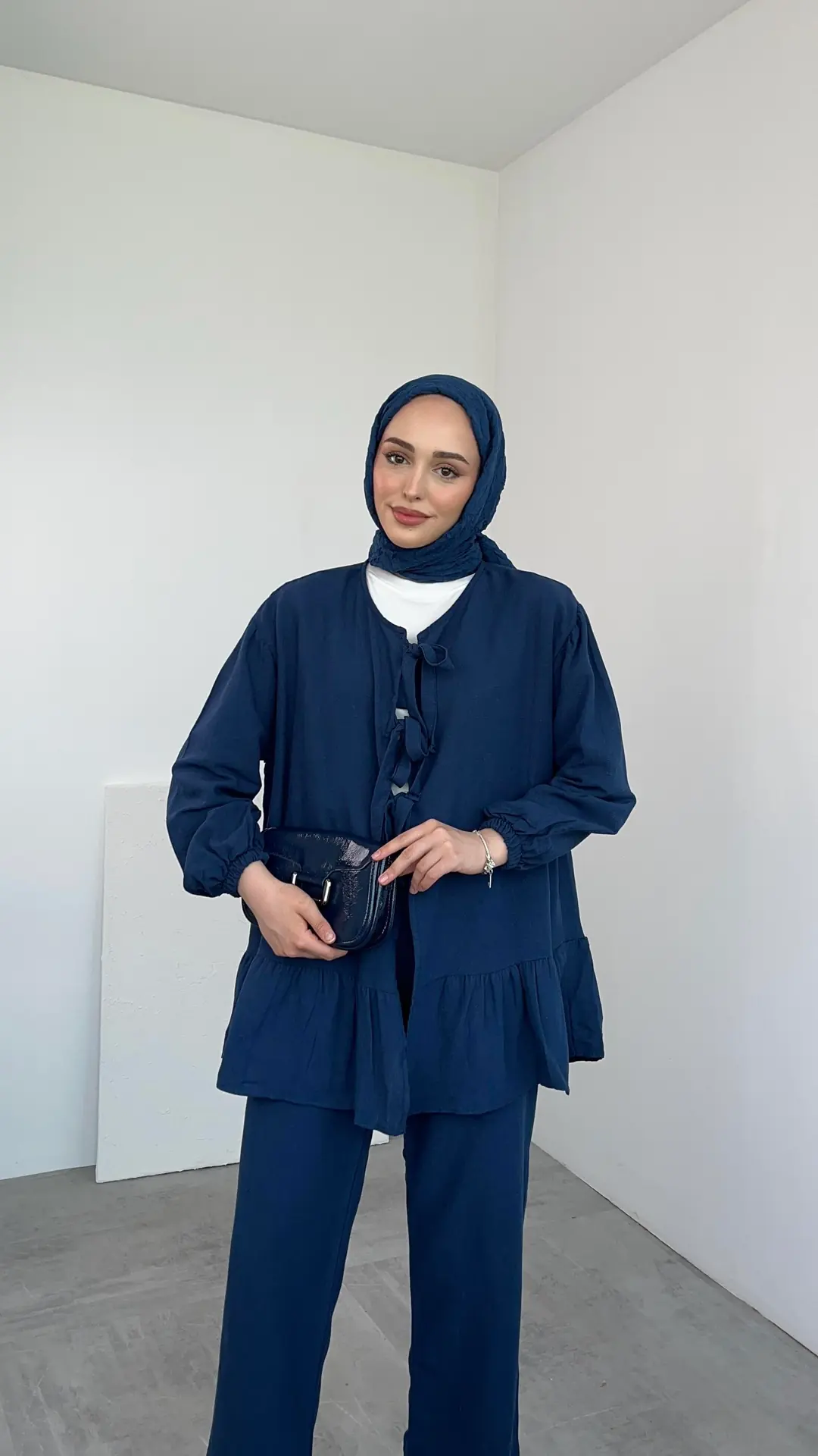 Rose Bağlamalı Takım Lacivert - Görsel 5