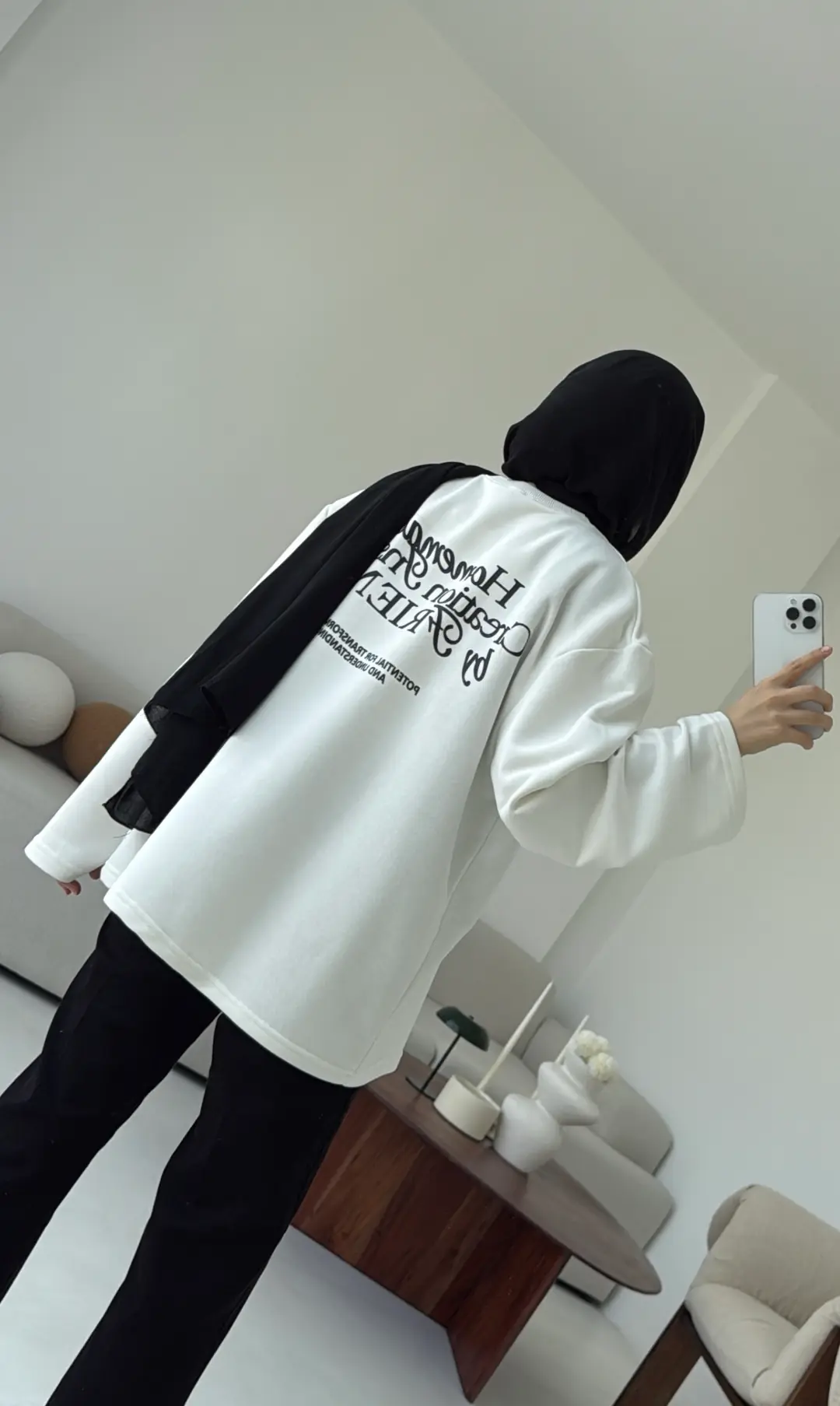 Version Baskılı Sweatshirt Beyaz - Görsel 5