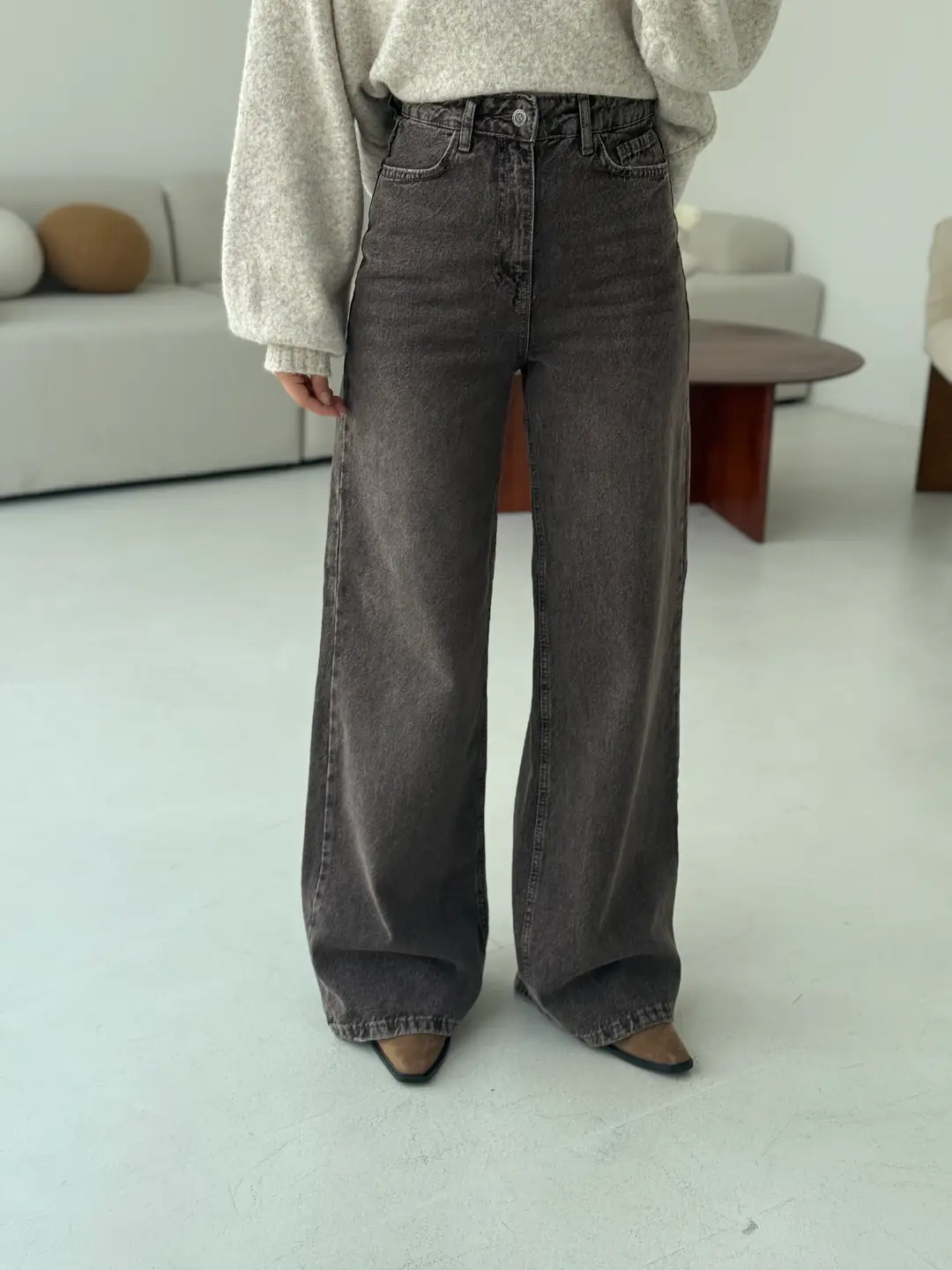 Wide Leg Kahve Jean